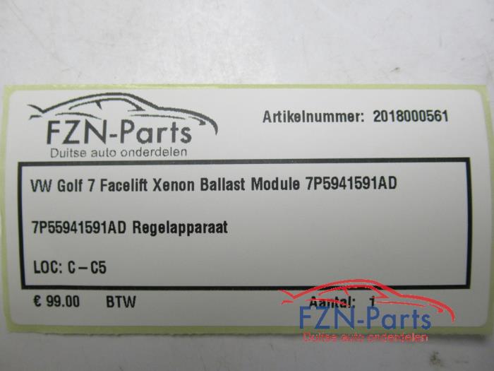 VW Golf 7 Facelift Xenon Ballast Module