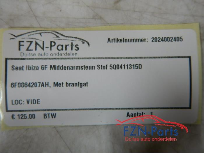 Seat Ibiza 6F Middenarmsteun Stof