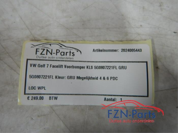 VW Golf 7 5G Facelift Voorbumper KLS