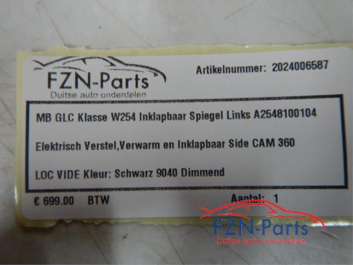 Mercedes-Benz GLC W254 Spiegel Links Inklapbaar