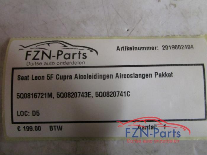 Seat Leon 5F Cupra Aircoleidingen Aircoslangen Pakket