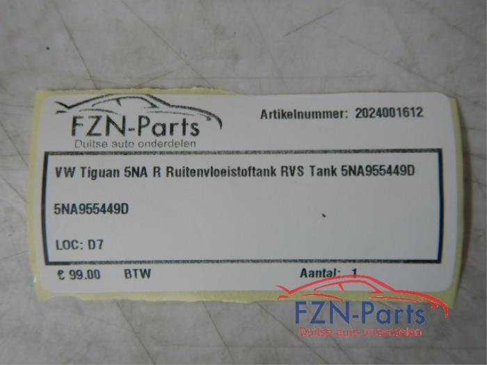 VW Tiguan 5NA R Ruitenvloeistof RVS Tank
