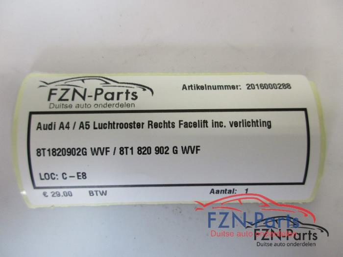 Luchtrooster Dashboard Audi A5 (22736016)