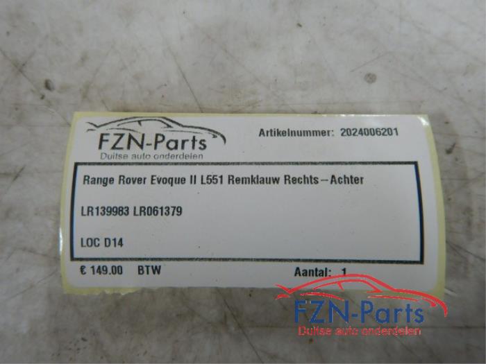 Remklauw (Tang) rechts-achter Landrover Evoque (22731066)