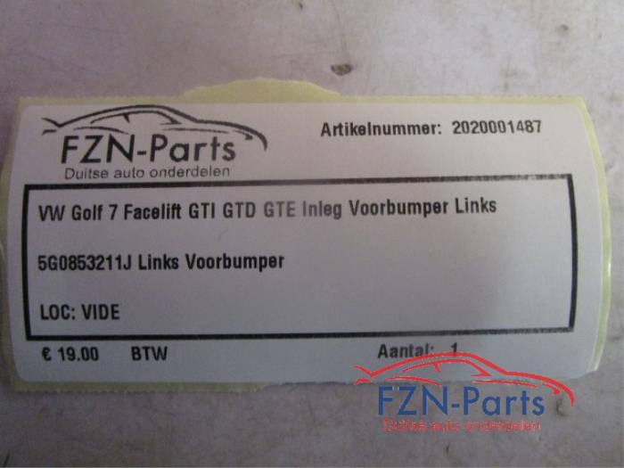 VW Golf 7 Facelift GTI GTD Inleg Voorbumper Links