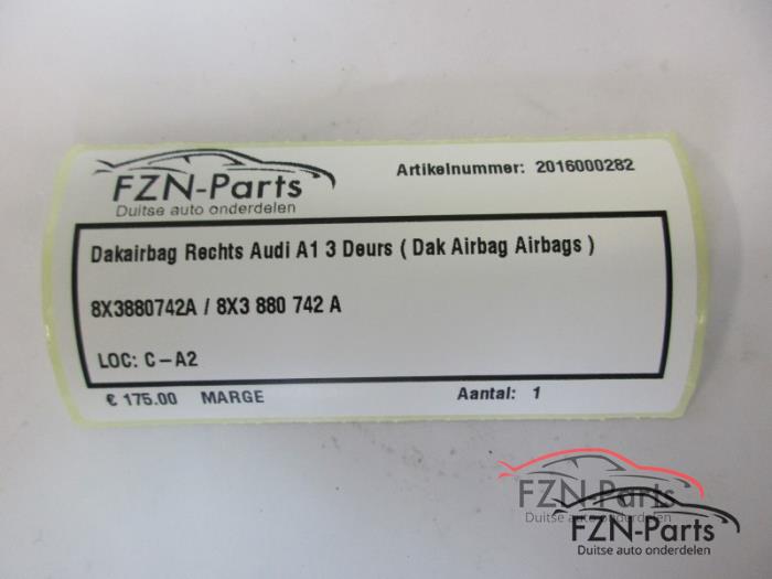 Audi A1 8X Dakairbag Rechts 3 Deurs ( Dak Airbag Airbags )