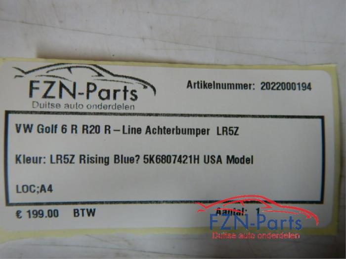 VW Golf 6 R R20 R-Line Achterbumper LR5Z Kleur: LR5Z Rising Blue?