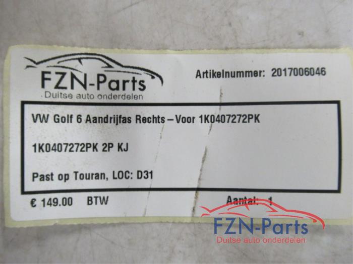 VW Golf 6 Aandrijfas Rechts-Voor