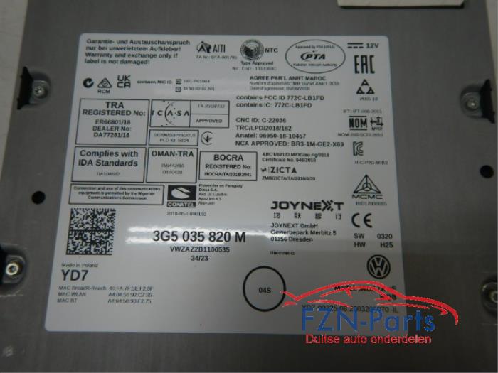 VW Passat B8 Regelapparaat Radio Navigatie