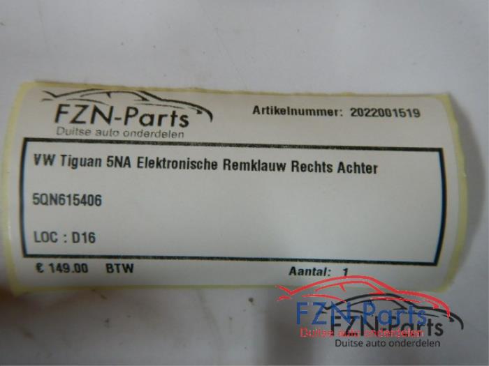 VW Tiguan 5NA Elektronische Remklauw Rechts-Achter