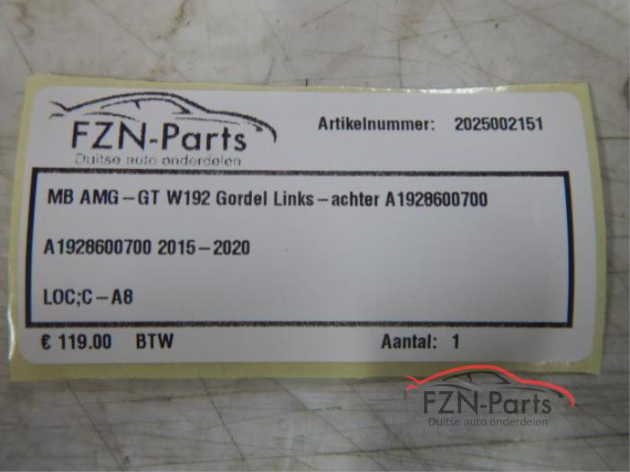 Mercedes-Benz AMG-GT W192 Gordel Links-achter