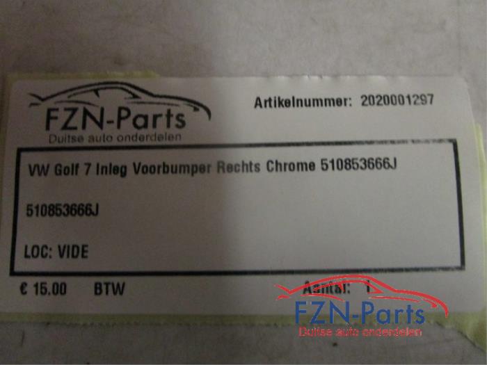 VW Golf sportsvan Inleg Voorbumper Rechts Chrome