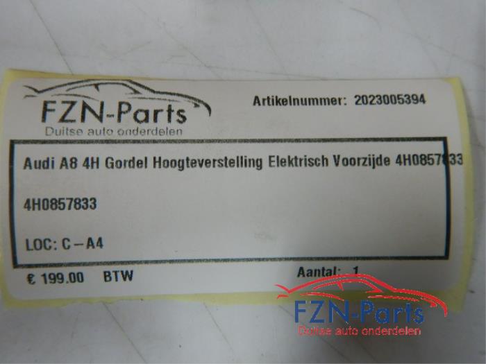 Audi A8 4H Gordel Hoogteverstelling Elektrisch Voorzijde