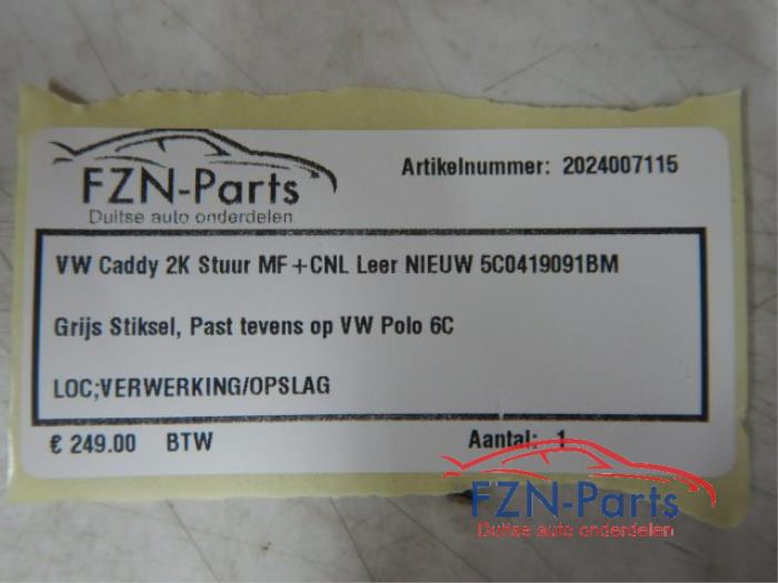 VW Caddy 2K Stuur MF+CNL Leer Nieuw