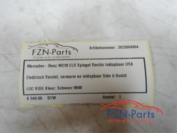 Mercedes-Benz W218 CLS Spiegel Rechts Inklapbaar USA