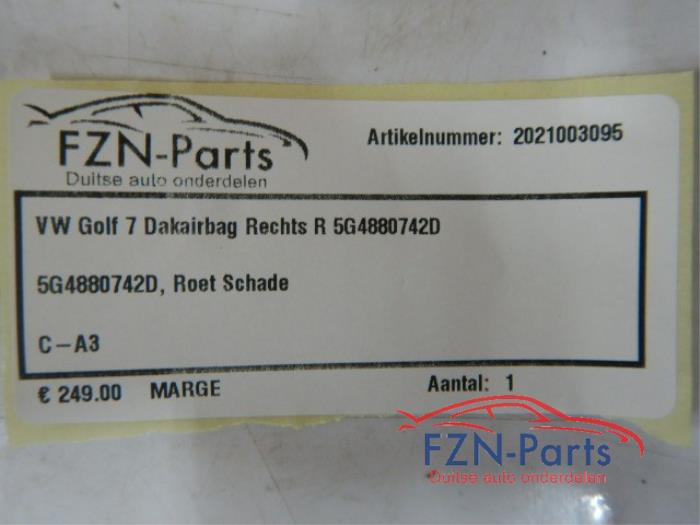 VW Golf 7 Dakairbag Rechts R