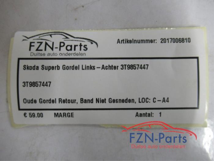 Veiligheidsgordel links-achter Skoda Superb (22742992)