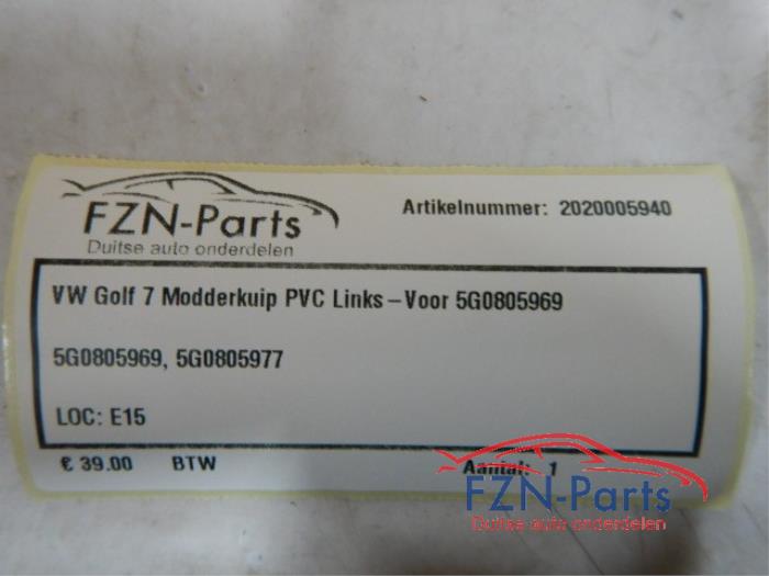 VW Golf 7 Modderkuip PVC Links-voor