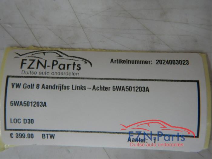 VW Golf 8 Aandrijfas Links-Achter