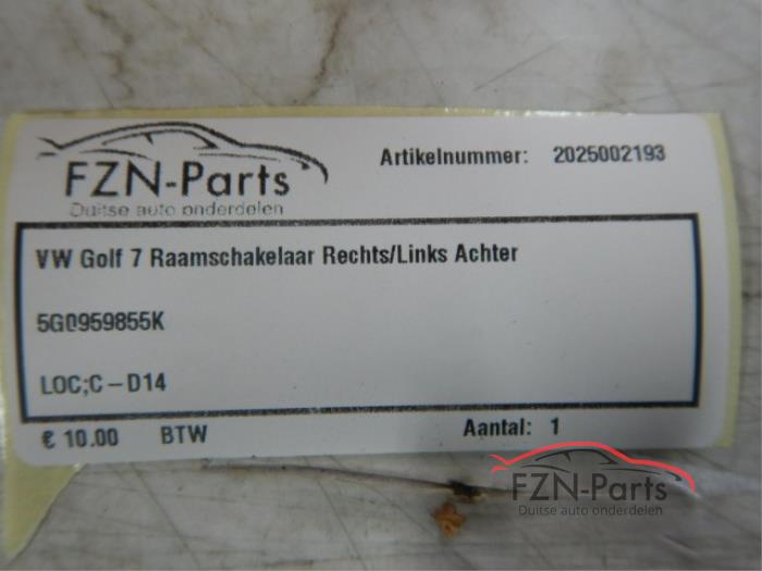 VW Golf 7 Raamschakelaar Rechts/Links achter