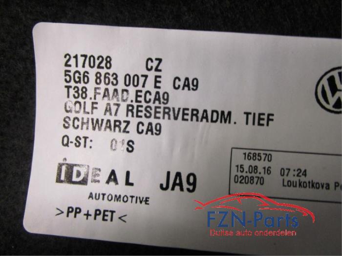 VW Golf 7 Bekleding Reservewielbak Bagageruimte