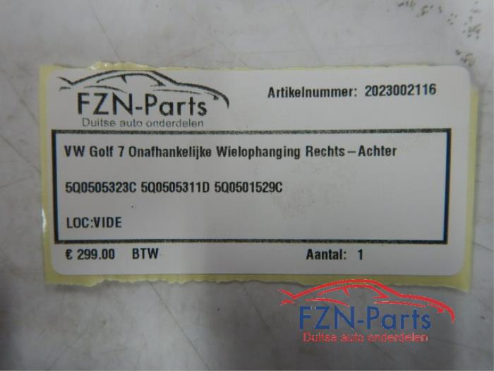 VW Golf 7 Onafhankelijke Wielophanging Rechts-Achter