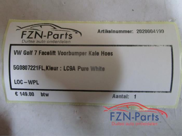 VW Golf 7 Facelift Voorbumper Kale Hoes