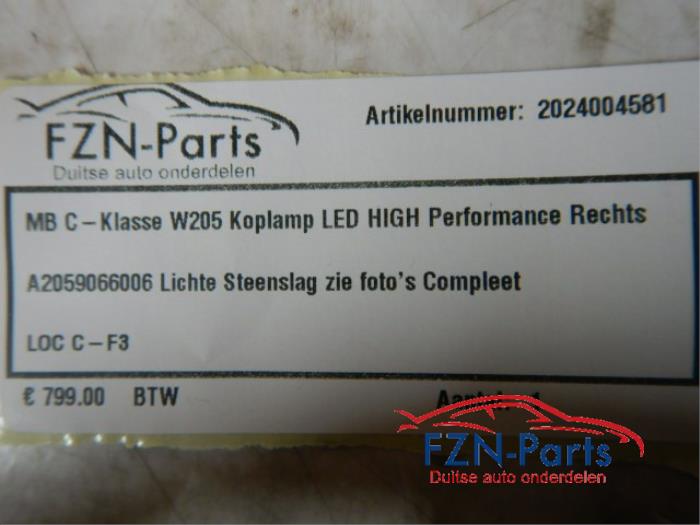 Mercedes-Benz C-Klasse W205 Koplamp LED High Performance Rechts