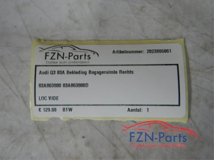Bekleding bagageruimte Audi Q3 (22740279)