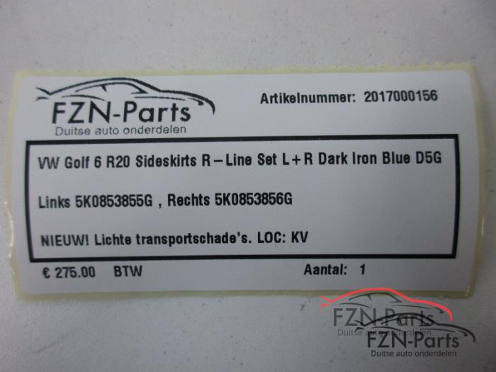 VW Golf 6 R20 Sideskirts R-Line Set L+R Dark Iron Blue LD5G