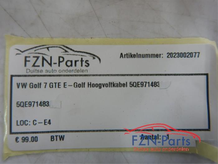 VW Golf 7 GTE E-Golf Hoogvoltkabel