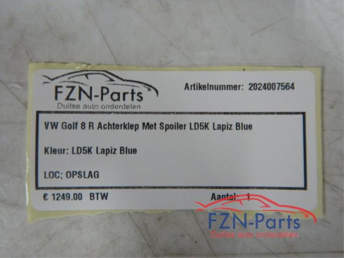 VW Golf 8 R achterklep met Spoiler LD5K Lapiz Blue