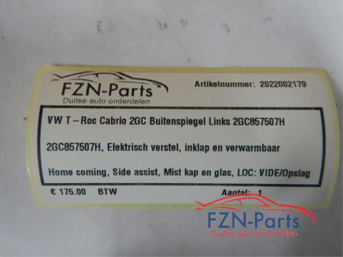 VW T-Roc Cabrio 2GC Buitenspiegel Links