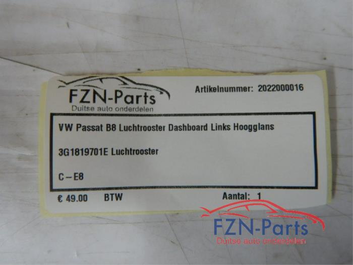 VW Passat B8 luchtrooster dashboard links hoogglans
