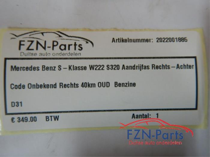 Aandrijfas rechts-voor Mercedes S-Klasse (22725895)