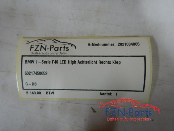 BMW 1-Serie LED High Achterlicht Rechts Klep