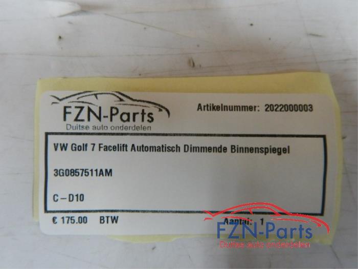 VW Golf 7 facelift Automatisch dimmende binnenspiegel