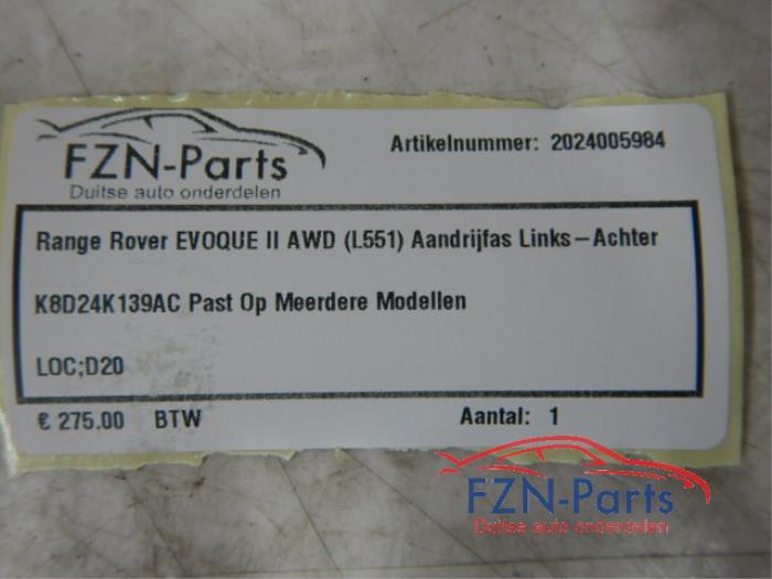 Aandrijfas links-achter Landrover Evoque (22725272)
