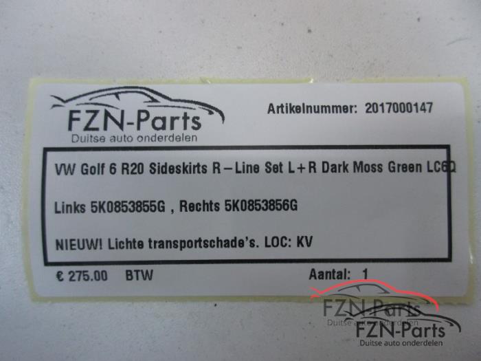 VW Golf 6 R20 Sideskirts R-Line Set L+R Dark Moss Green