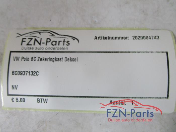 VW Polo 6C Zekeringkast Deksel