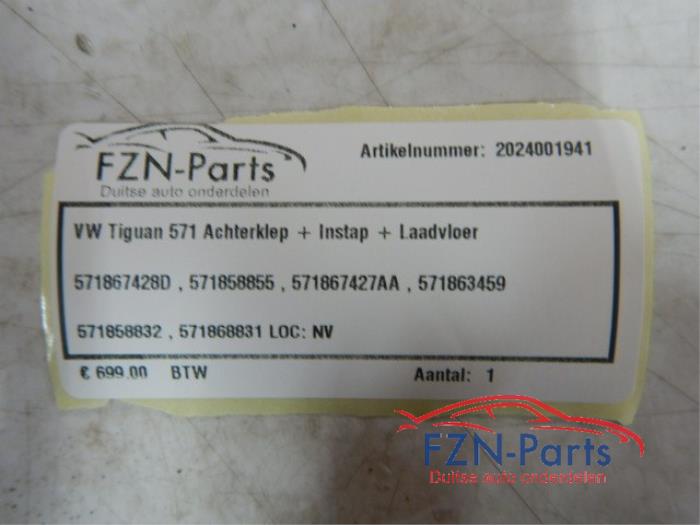 VW Tiguan 571 Achterklep + Instapbekleding + laadvloer