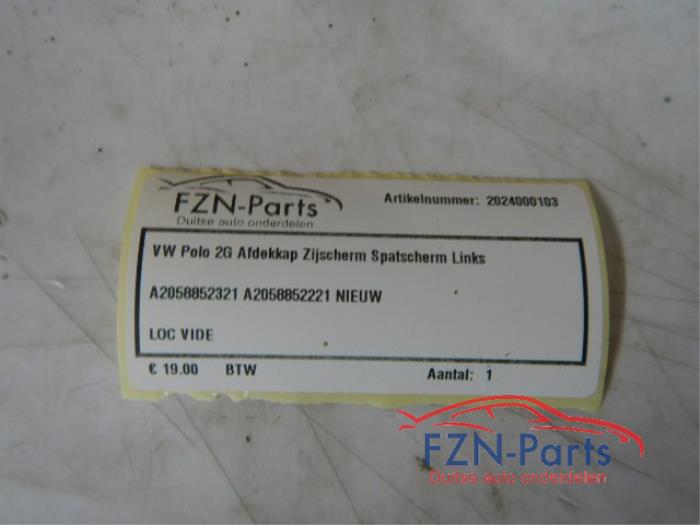 VW Polo 2G Afdekkap Zijscherm Spatscherm Links