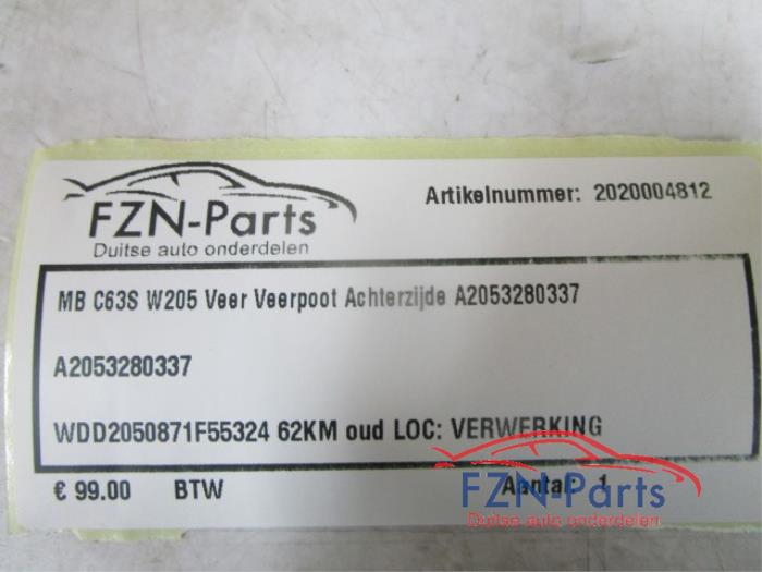 Mercedes-Benz C63S W205 Veer Veerpoot Achterzijde