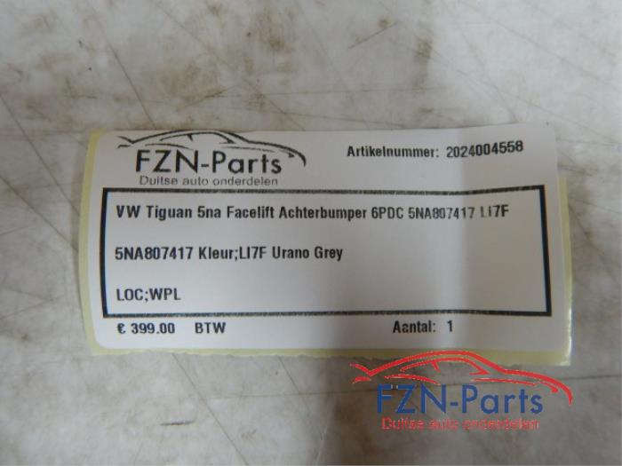 VW Tiguan 5NA Facelift Achterbumper 6PDC