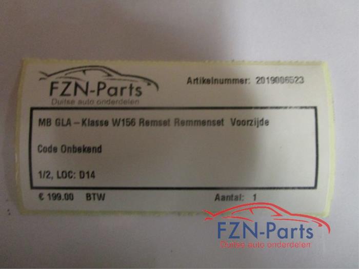 Remmenset compleet achter Mercedes GLA (22738708)
