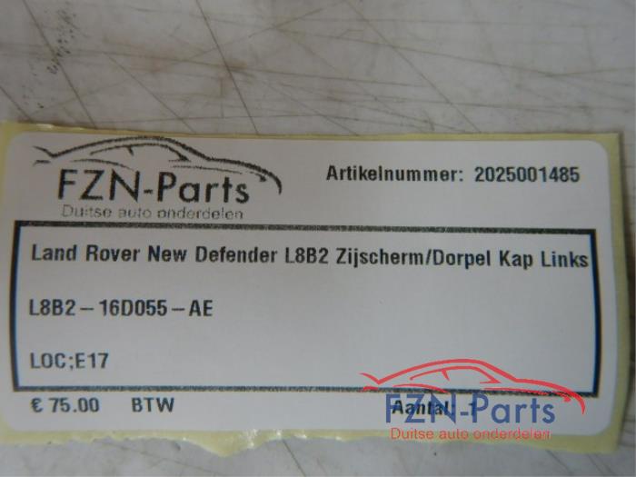 Land Rover New Defender L8B2 Zijscherm/Dorpel Kap Links