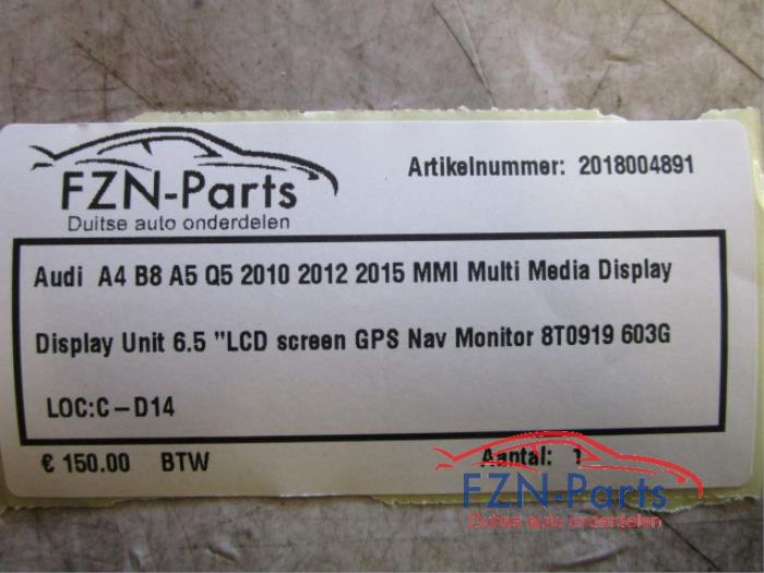 Audi A4 B8 A5 Q5 2010 2012 2015 MMI Multi Media Dislpay Display Unit 6.5 LCD screen