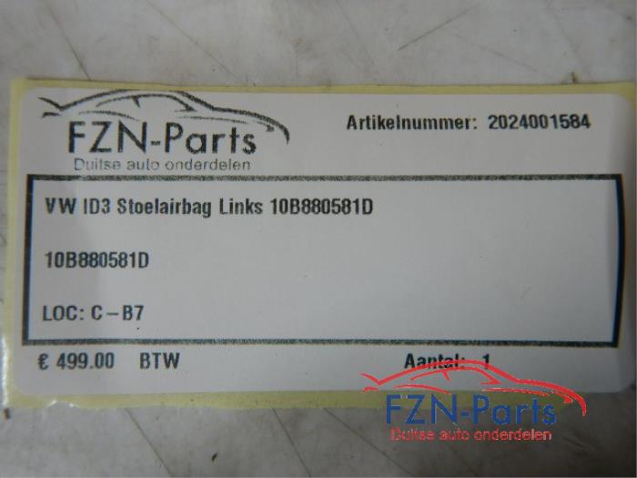 VW ID3 Stoelairbag Links