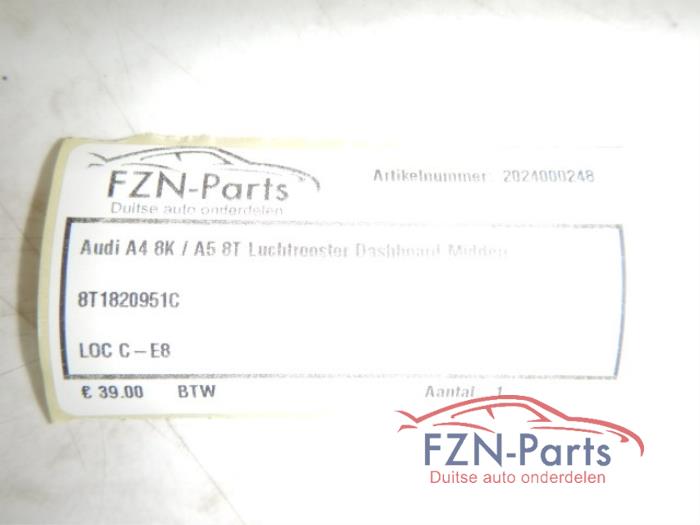 Audi A4 8K / A5 8T Luchtrooster Dashboard Midden