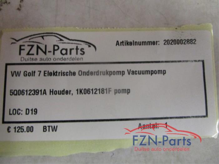 VW Golf 7 Elektronisch Onderdrukpomp Vacuumpomp